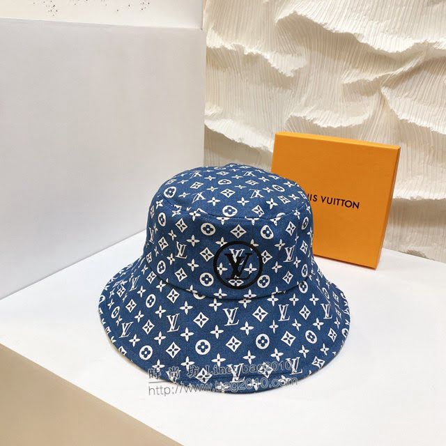 LV男女同款帽子 路易威登2021新款簡約印花漁夫帽遮陽帽  mm1201
